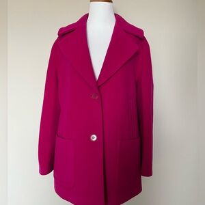 Talbot's Hot Pink-Fuchsia Wool Blend Jacket/Coat Size 14